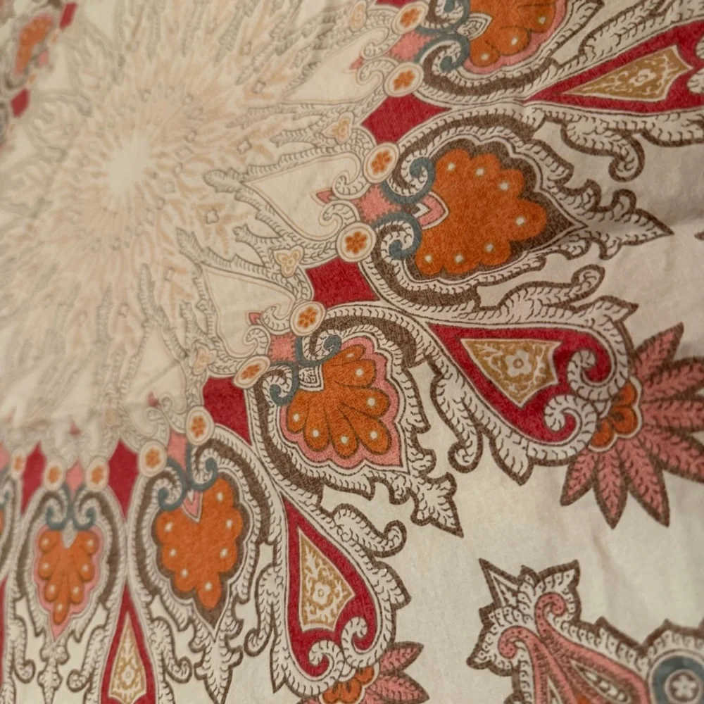 Pottery Barn Valencia King Duvet Cover Set Sham Pillowcase Orange Red